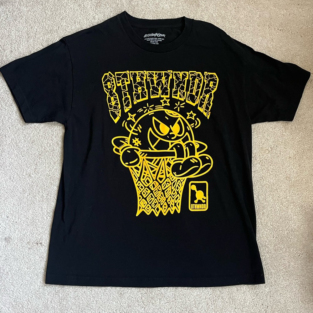 Black T-Shirt with Yellow Graphic